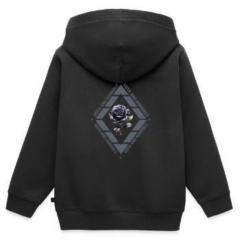 Goth Emo - Sweat Premium à capuche zippé enfant bio - noir - Dos - AI Model Kid Male (0cm)