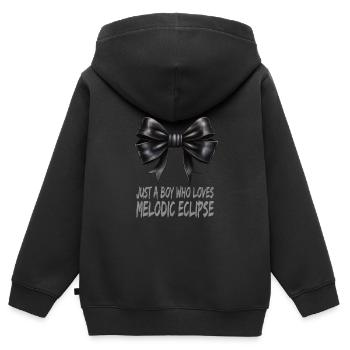 Goth Emo - Sweat Premium à capuche zippé enfant bio - noir - Dos - AI Model Kid Male (0cm)