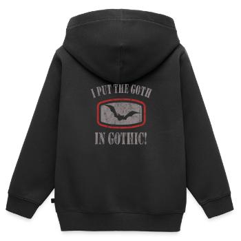 Goth Emo - Sweat Premium à capuche zippé enfant bio - noir - Dos - AI Model Kid Male (0cm)