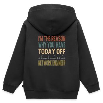 Network Engineer - Kids Premium Organic Zip-up Hoodie - black - Back - AI Model Kid Male (0cm)