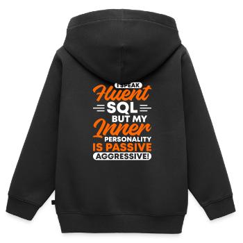 Daten Analytiker Datenschutz Beauftragter - Kinder Premium Organic Zip Hoodie - Schwarz - Hinten - AI Model Kid Male (0cm)