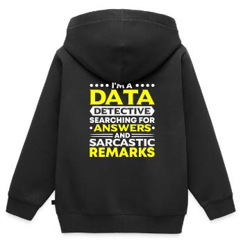 Daten Analytiker Datenschutz Beauftragter - Kinder Premium Organic Zip Hoodie - Schwarz - Hinten - AI Model Kid Male (0cm)