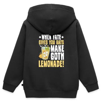 Goth Emo - Sweat Premium à capuche zippé enfant bio - noir - Dos - AI Model Kid Male (0cm)