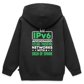 Network Engineer - Kids Premium Organic Zip-up Hoodie - black - Back - AI Model Kid Male (0cm)