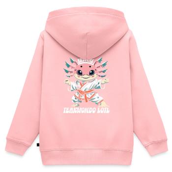 Teakwondo - Sweat Premium à capuche zippé enfant bio - rose - Dos - AI Model Kid Female (0cm)