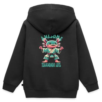 Teakwondo - Sweat Premium à capuche zippé enfant bio - noir - Dos - AI Model Kid Male (0cm)