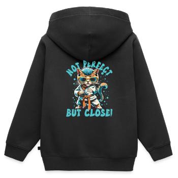 Kampfsport Kinder - Kinder Premium Organic Zip Hoodie - Schwarz - Hinten - AI Model Kid Male (0cm)