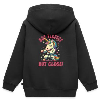 Kampfsport Kinder - Kinder Premium Organic Zip Hoodie - Schwarz - Hinten - AI Model Kid Male (0cm)