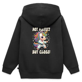 Kampfsport Kinder - Kinder Premium Organic Zip Hoodie - Schwarz - Hinten - AI Model Kid Male (0cm)