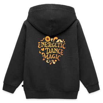 Fête - Sweat Premium à capuche zippé enfant bio - noir - Dos - AI Model Kid Male (0cm)