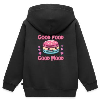 Cuisine française - Sweat Premium à capuche zippé enfant bio - noir - Dos - AI Model Kid Male (0cm)