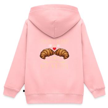Cuisine française - Sweat Premium à capuche zippé enfant bio - rose - Dos - AI Model Kid Female (0cm)