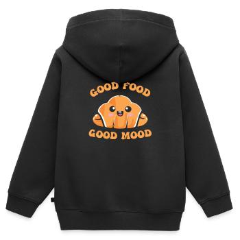 Cuisine française - Sweat Premium à capuche zippé enfant bio - noir - Dos - AI Model Kid Male (0cm)