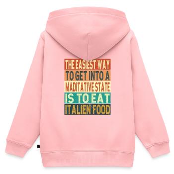 Cuisine italienne - Sweat Premium à capuche zippé enfant bio - rose - Dos - AI Model Kid Female (0cm)