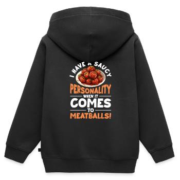 Italienisches Essen - Kinder Premium Organic Zip Hoodie - Schwarz - Hinten - AI Model Kid Male (0cm)