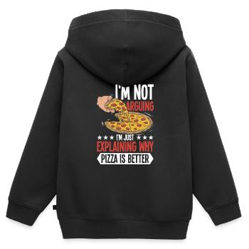 Italienisches Essen - Kinder Premium Organic Zip Hoodie - Schwarz - Hinten - AI Model Kid Male (0cm)