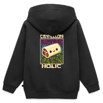 Italienisches Essen - Kinder Premium Organic Zip Hoodie - Schwarz - Hinten - AI Model Kid Male (0cm)