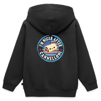 Italienisches Essen - Kinder Premium Organic Zip Hoodie - Schwarz - Hinten - AI Model Kid Male (0cm)