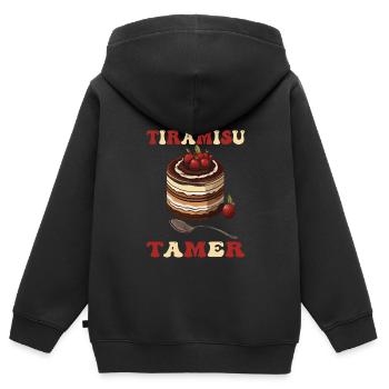 Cuisine italienne - Sweat Premium à capuche zippé enfant bio - noir - Dos - AI Model Kid Male (0cm)
