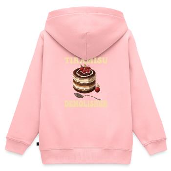 Cuisine italienne - Sweat Premium à capuche zippé enfant bio - rose - Dos - AI Model Kid Female (0cm)