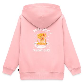 Cuisine italienne - Sweat Premium à capuche zippé enfant bio - rose - Dos - AI Model Kid Female (0cm)