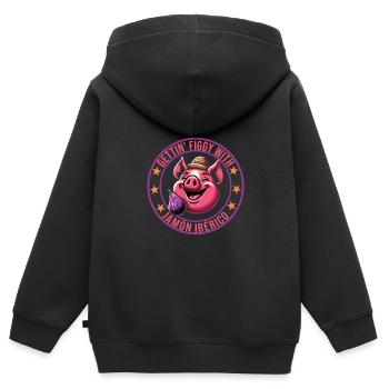 Cuisine espagnole - Sweat Premium à capuche zippé enfant bio - noir - Dos - AI Model Kid Male (0cm)