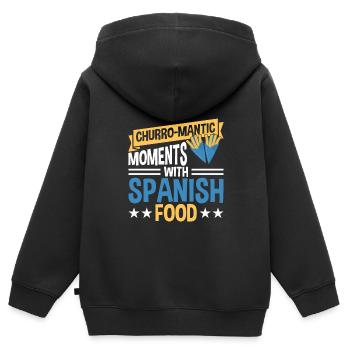 Cuisine espagnole - Sweat Premium à capuche zippé enfant bio - noir - Dos - AI Model Kid Male (0cm)