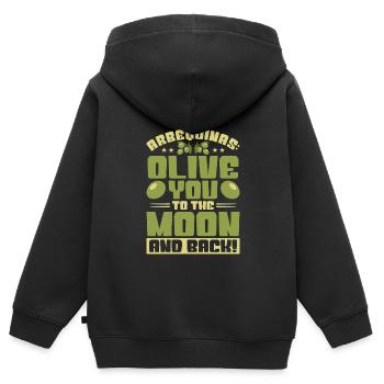 Cuisine espagnole - Sweat Premium à capuche zippé enfant bio - noir - Dos - AI Model Kid Male (0cm)