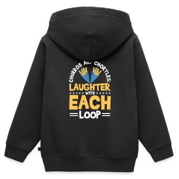 Cuisine espagnole - Sweat Premium à capuche zippé enfant bio - noir - Dos - AI Model Kid Male (0cm)