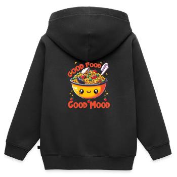 Cuisine espagnole - Sweat Premium à capuche zippé enfant bio - noir - Dos - AI Model Kid Male (0cm)