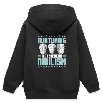 Philosophie - Sweat Premium à capuche zippé enfant bio - noir - Dos - AI Model Kid Male (0cm)