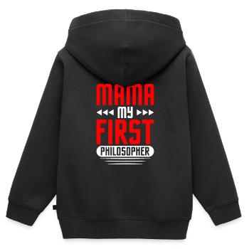 Philosophie - Sweat Premium à capuche zippé enfant bio - noir - Dos - AI Model Kid Male (0cm)