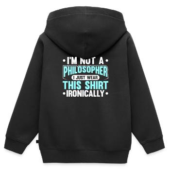 Philosophie - Sweat Premium à capuche zippé enfant bio - noir - Dos - AI Model Kid Male (0cm)