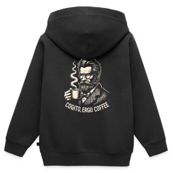 Philosophie - Sweat Premium à capuche zippé enfant bio - noir - Dos - AI Model Kid Male (0cm)