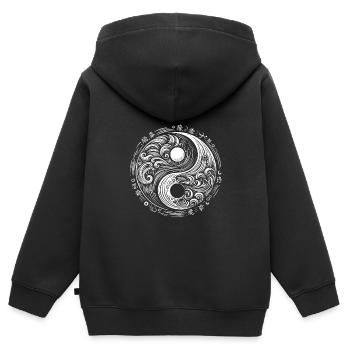 Philosophie - Sweat Premium à capuche zippé enfant bio - noir - Dos - AI Model Kid Male (0cm)