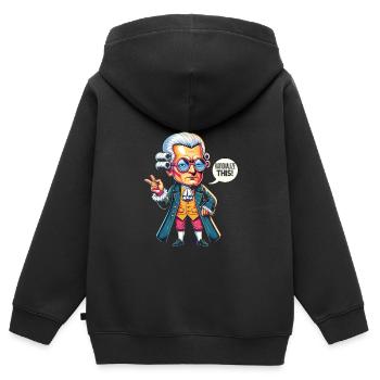 Philosophie - Sweat Premium à capuche zippé enfant bio - noir - Dos - AI Model Kid Male (0cm)