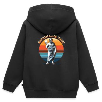 Philosophie - Sweat Premium à capuche zippé enfant bio - noir - Dos - AI Model Kid Male (0cm)