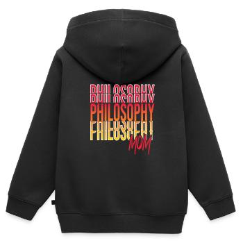 Philosophie - Sweat Premium à capuche zippé enfant bio - noir - Dos - AI Model Kid Male (0cm)