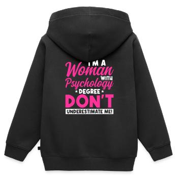 Psychologe - Kinder Premium Organic Zip Hoodie - Schwarz - Hinten - AI Model Kid Male (0cm)