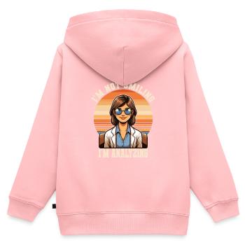 Psychologe - Kinder Premium Organic Zip Hoodie - Rosa - Hinten - AI Model Kid Female (0cm)