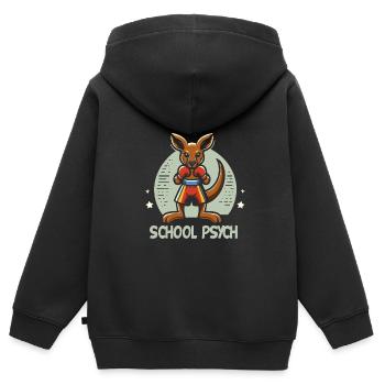 Psychologe - Kinder Premium Organic Zip Hoodie - Schwarz - Hinten - AI Model Kid Male (0cm)