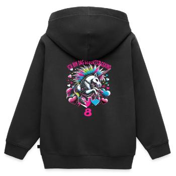 Kindergeburtstag - Kinder Premium Organic Zip Hoodie - Schwarz - Hinten - AI Model Kid Male (0cm)