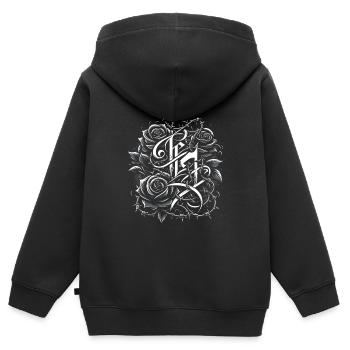 Gothique - Sweat Premium à capuche zippé enfant bio - noir - Dos - AI Model Kid Male (0cm)