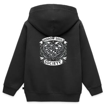 Gothique - Sweat Premium à capuche zippé enfant bio - noir - Dos - AI Model Kid Male (0cm)
