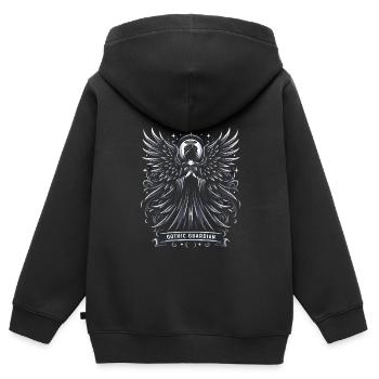 Gothic - Kinder Premium Organic Zip Hoodie - Schwarz - Hinten - AI Model Kid Male (0cm)