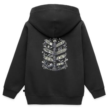 Gothique - Sweat Premium à capuche zippé enfant bio - noir - Dos - AI Model Kid Male (0cm)