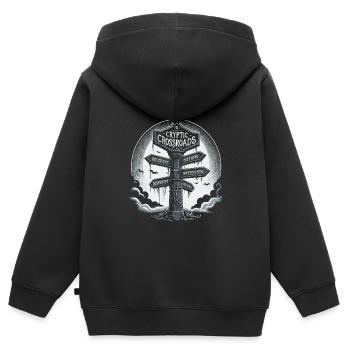 Gothique - Sweat Premium à capuche zippé enfant bio - noir - Dos - AI Model Kid Male (0cm)