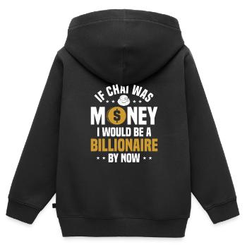 Chai - Sweat Premium à capuche zippé enfant bio - noir - Dos - AI Model Kid Male (0cm)