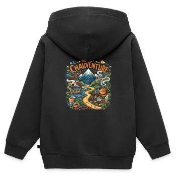 Chai - Sweat Premium à capuche zippé enfant bio - noir - Dos - AI Model Kid Male (0cm)