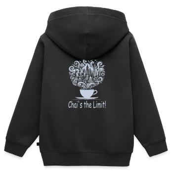 Chai - Sweat Premium à capuche zippé enfant bio - noir - Dos - AI Model Kid Male (0cm)